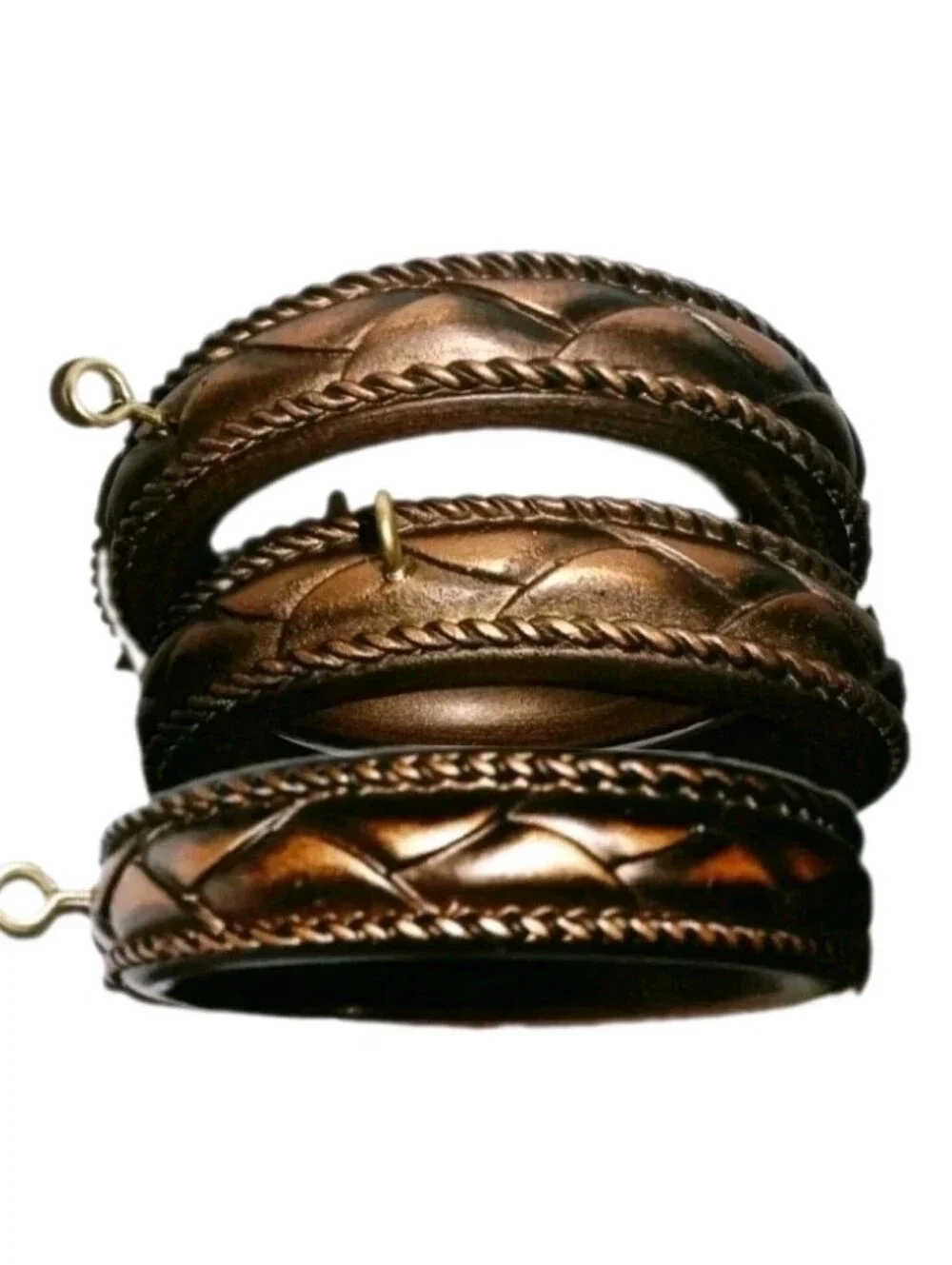 (3) Drapery Curtain Rod Rings. Select Bradford Design. Resin-Wood. 3 1/4
